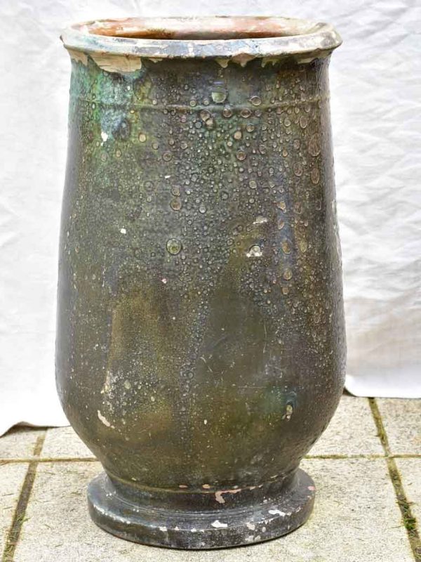 19th Century Anduze olive jar with green glaze 25¼  Supply