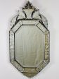 Octangonal antique Venetian mirror with crest 27½  x 14½  Hot on Sale