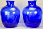 Pair of very large cobalt blue glass vases Online now