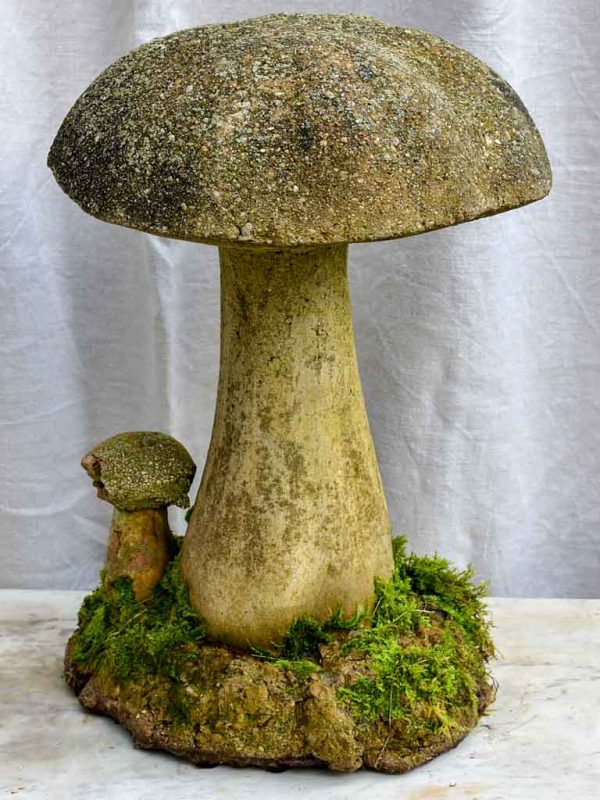 Antique French garden sculpture of a mushroom Supply