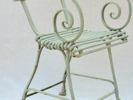 19th Century French Arras garden armchair with claw feet and scroll armrests For Discount