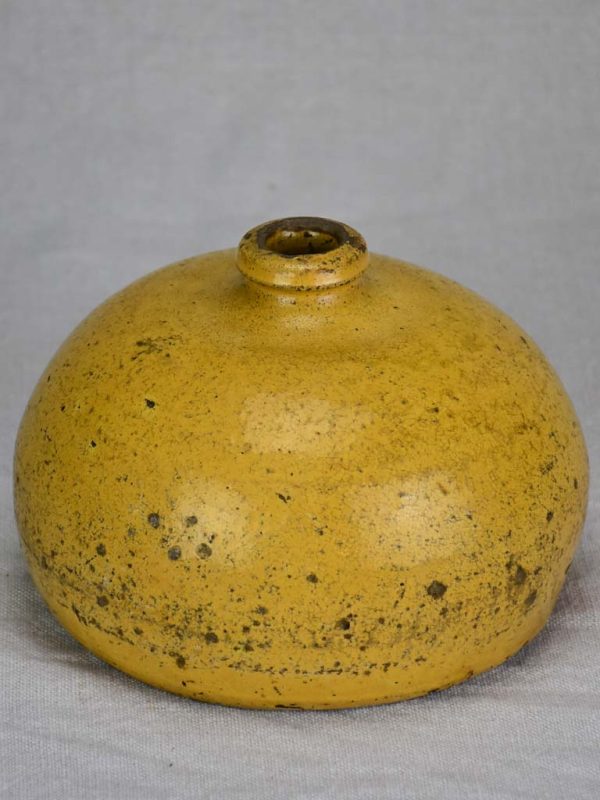 19th Century French ceramic hot water bottle with yellow glaze 7  Online Hot Sale