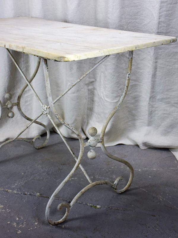 Antique French marble bistro table - rectangular Discount