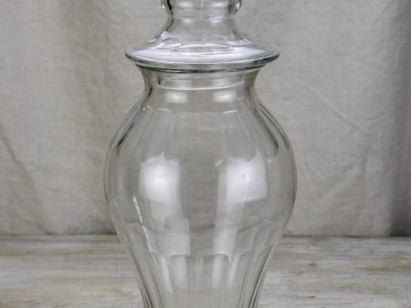 Antique French apothecary glass jar with lid For Cheap