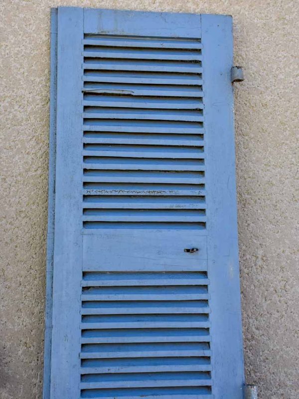 Pair of early 19th Century French blue shutters 85½  x 20¾  For Sale