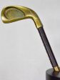 1970 s golf club floor lamp - leather, brass, wood For Sale