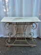 19th Century French butcher s table - Lyre-base with marble top on Sale