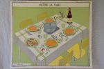 1950 s French poster - how to set a dining table and other culinary preparations 35½  x 29½  Discount