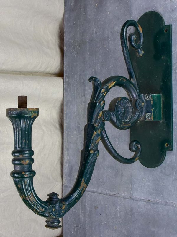 Pair of antique French outdoor wall sconces - cast iron Online Hot Sale