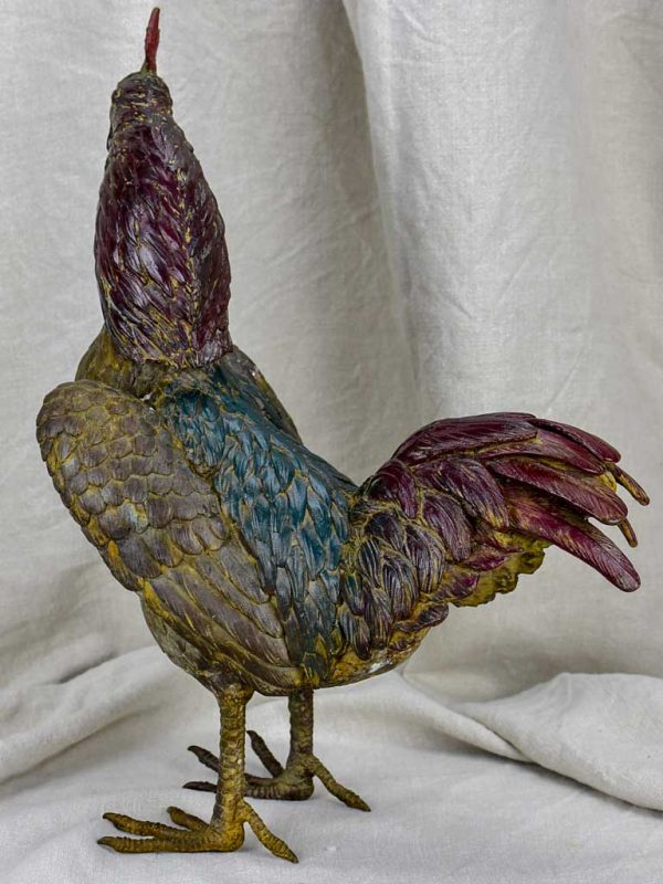 Antique French rooster - bronze For Sale