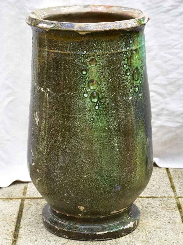 19th Century Anduze olive jar with green glaze 25¼  Supply