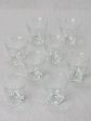 8 vintage digestif glasses with etched decoration For Sale