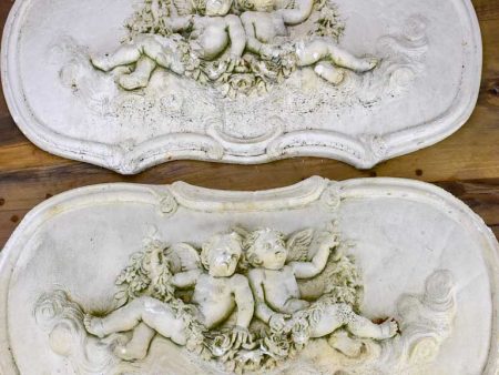 Pair of 1950 s French plaster molds with cherubs on Sale