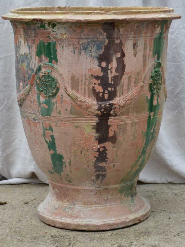 Very large antique terracotta Anduze urn - flame glaze 33½  Sale