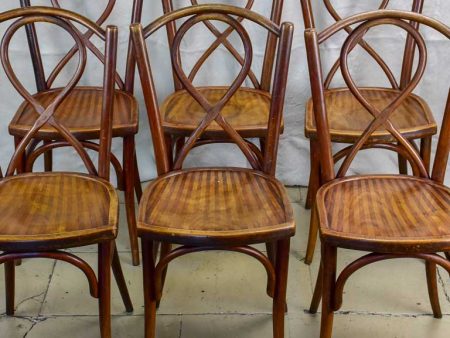 Six late 19th Century French bistro bentwood chairs Online now