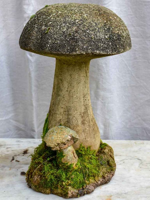 Antique French garden sculpture of a mushroom Supply