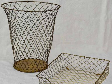 Mid century iron waste paper basket and in-tray Discount