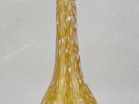 Unusual mid-century yellow glass vase with wax effect Online Hot Sale