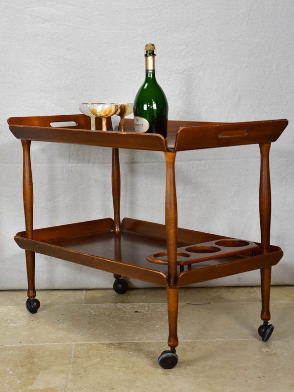 Superb wooden bar cart - 1960 s For Sale