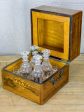 Antique French liquer box with four bottles and nine glasses Online Hot Sale