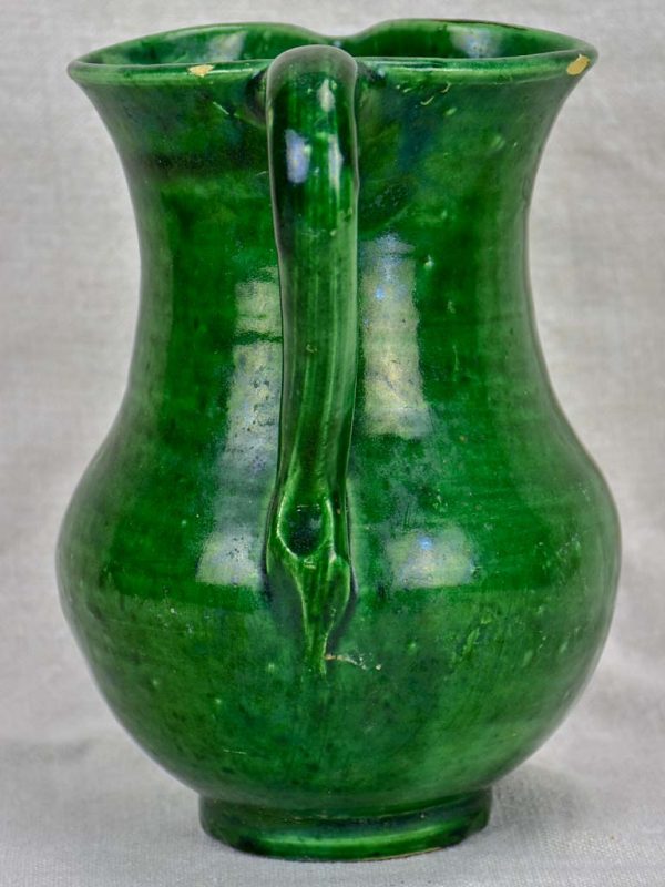 Antique French water pitcher with green glaze Hot on Sale