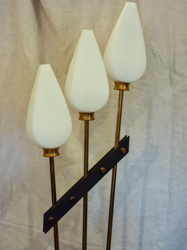 Mid century floor lamp with three opaque lights 65  Online