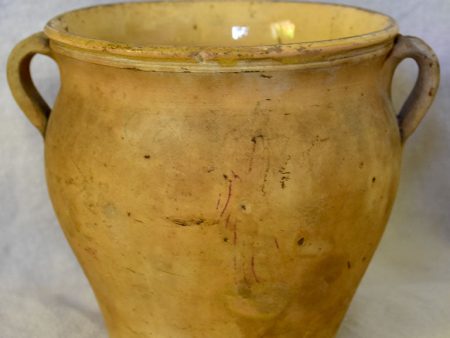 Small antique French confit pot - un-glazed outside 6  Hot on Sale