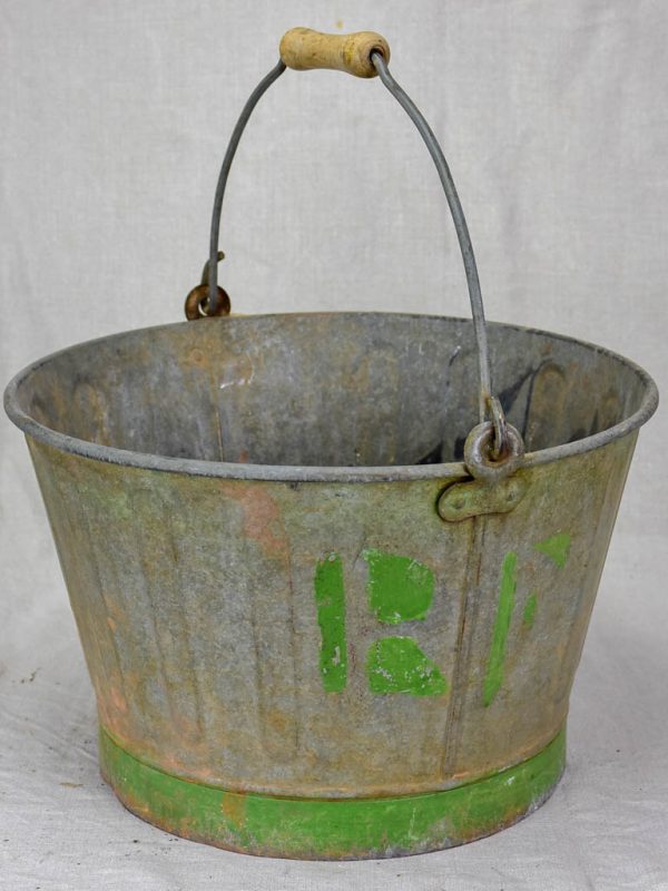 Mid century French winemaker s harvest bucket - zinc 15¼  Online Sale