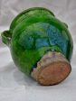 Antique French confit pot with deep green glaze 7½  Online