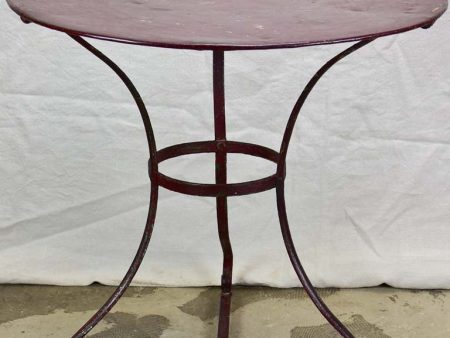 Antique French garden table with burgundy patina 27½  on Sale