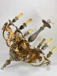 Antique French tole chandelier with leaf decorations For Discount