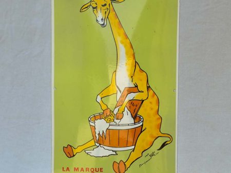 Enamel sign advertising soap - La Girafe Marseille 25½  x 11  Supply