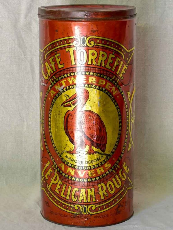 Large antique Belgian coffee tin - Torrefie 19¼  For Discount