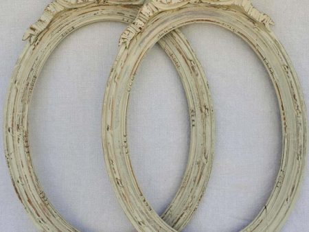 Pair of antique oval Louis XVI style frames with gray patina 20¾  x 14½  Hot on Sale