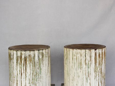 Pair of column-shaped wooden display pedestals 20½  Hot on Sale