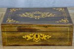 Antique French marquetry storage box on Sale