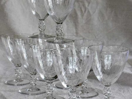 10 mid century French red wine glasses Discount