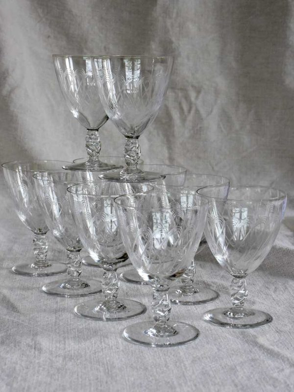 10 mid century French red wine glasses Discount