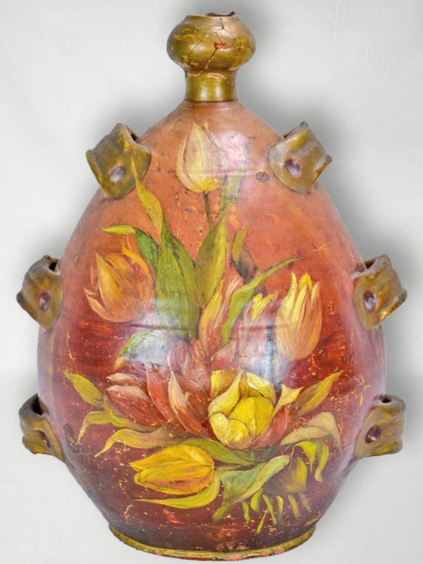 Napoleon III conscience jug with hand painted tulips For Cheap