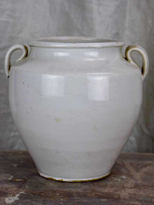 Antique French preserving pot glazed white For Discount