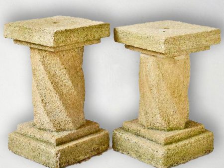 Pair of mid-century twisted column pedestals 16½  For Cheap