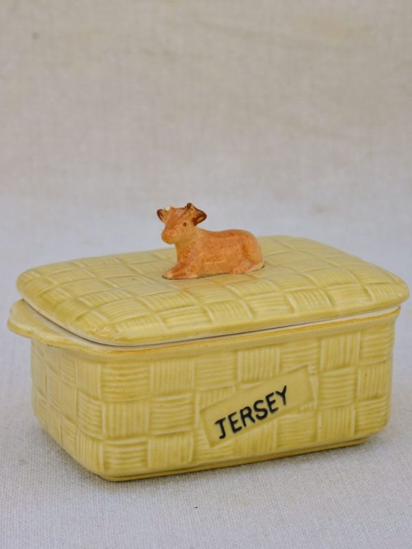 Mid century French butter dish with jersey cow Hot on Sale