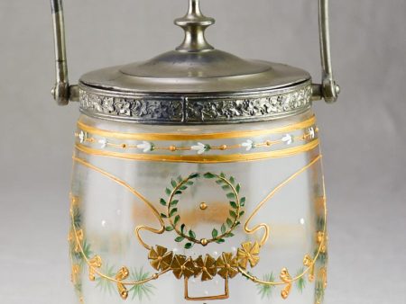 Mid century French biscuit jar with handpainted decoration Hot on Sale