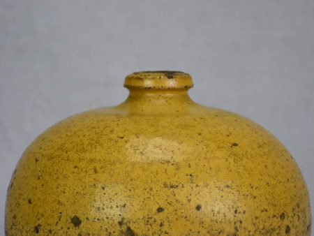 19th Century French ceramic hot water bottle with yellow glaze 7  Online Hot Sale