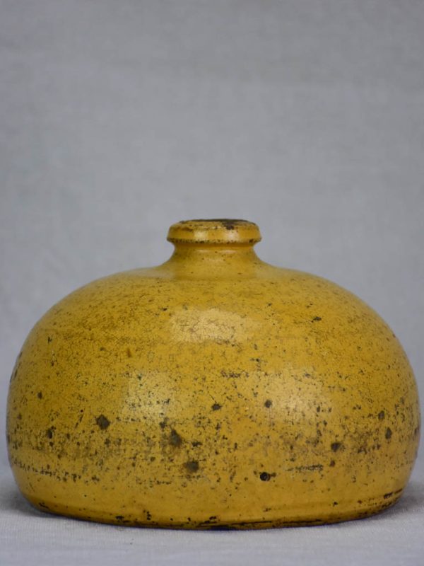 19th Century French ceramic hot water bottle with yellow glaze 7  Online Hot Sale