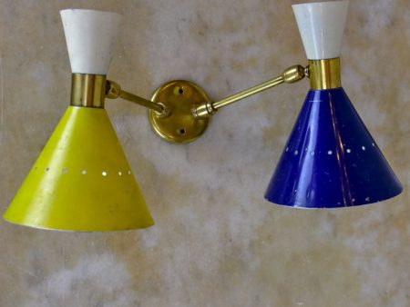 Original Stilnovo double wall sconce - blue, yellow white Fashion