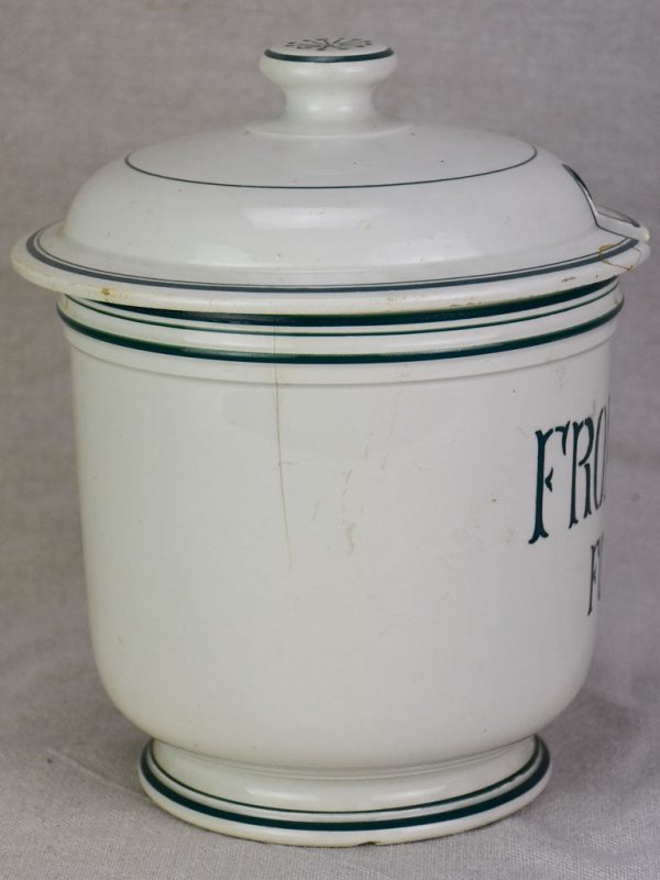 Antique French faience cheese pot with lid - Fromage Forte 9¾  For Cheap