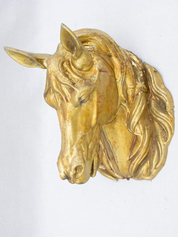 Life-size gilded zinc horse head from stables - 19th century Discount