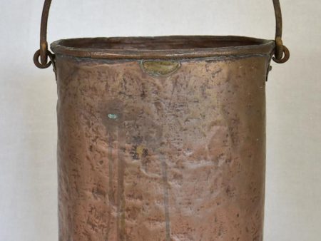 19th Century French copper bucket from a winemaker - tall 12½  Online Sale