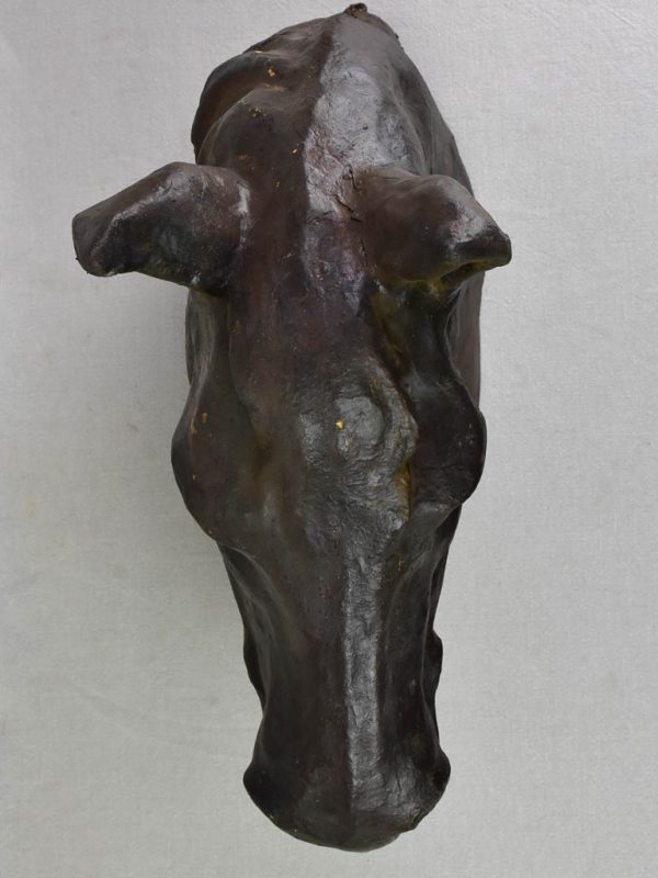 Antique French papier mâché sculpture of a horse head 28  Cheap